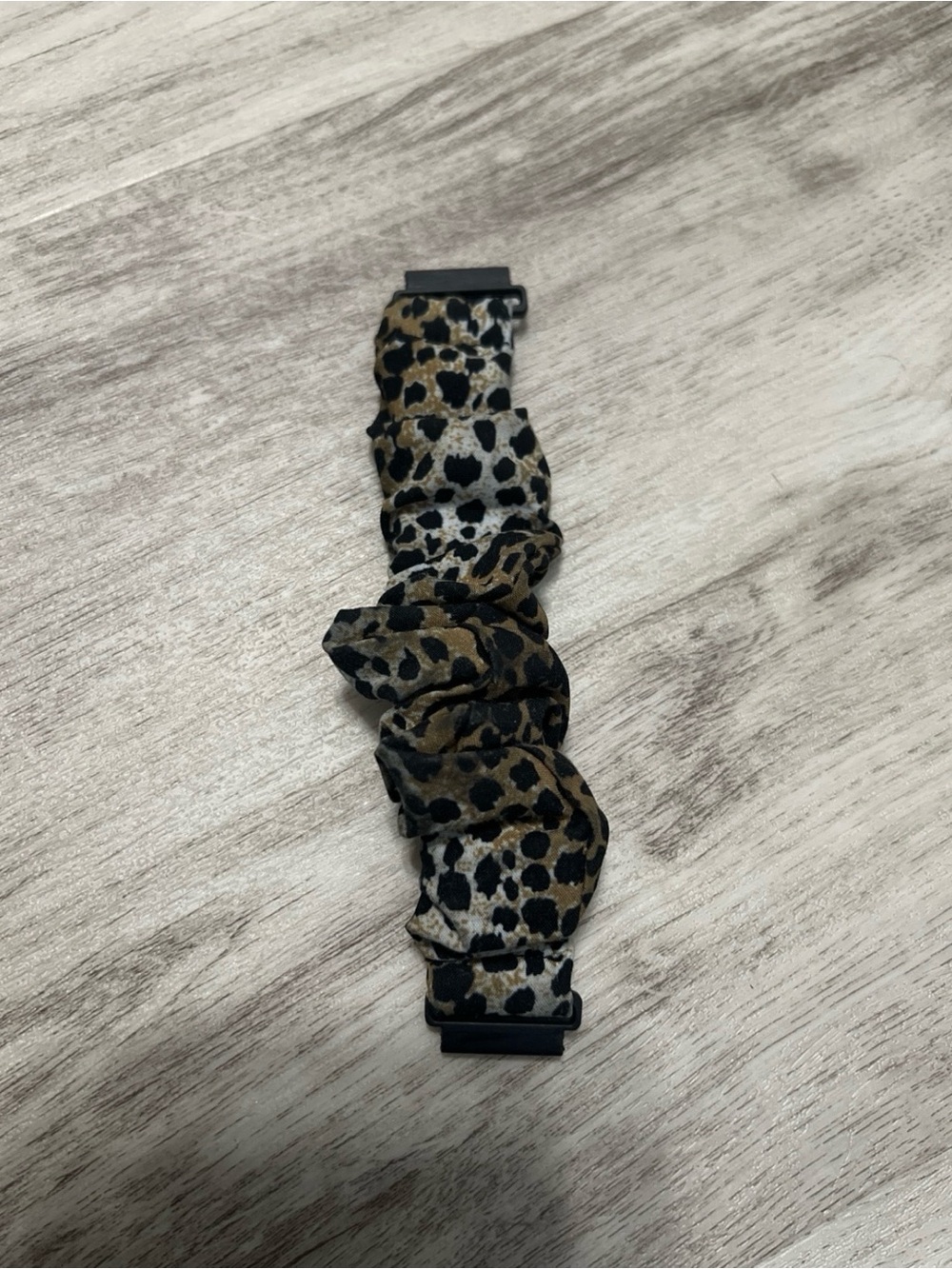 Leopard Print Scrunchie Watch Band - Black & Brown